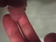 I masturbate my big clit in the bathroom just like a small cock