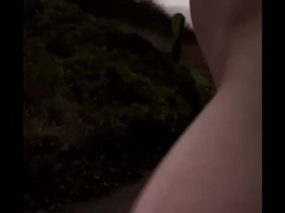 Nude at side of road with cars passing close 