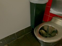 Pissing Mess Right Next to a Stranger - Public Restroom
