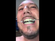Preview 4 of Piss and cum facial on my huge vanbeek braces