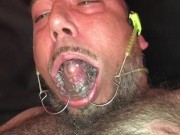 Preview 5 of Piss and cum facial on my huge vanbeek braces