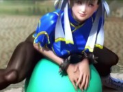Preview 1 of Chun-Li from Street Fighter on a Yoga ball