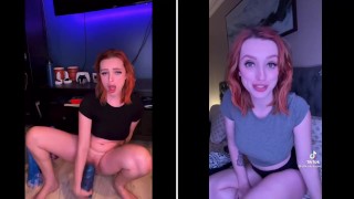 What I Post To Tiktok Vs What I Post To Pornhub TEASER Redhead Takes Large Mystic Bad Dragon