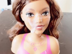 Beautiful Brunette Gets Huge Facial