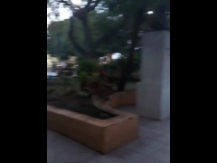 I excite my girlfriend in the park while we walk