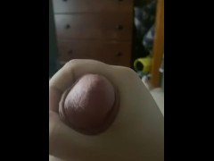 Making my cock ooze with cum