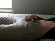 Preview 5 of Rubbing myself through my pants then pulling out my nice hard cock!