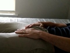 Video Rubbing myself through my pants then pulling out my nice hard cock!