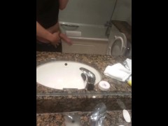 Big dick in a Hotel bathroom