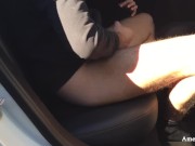 Preview 6 of Couple fucking in the parking lot, squirting wet pussy, loud and screaming orgasms.