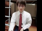 Preview 1 of Handsome glasses employee can not stand it during work and nipple masturbation! 016