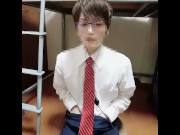 Preview 3 of Handsome glasses employee can not stand it during work and nipple masturbation! 016