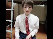 Preview 5 of Handsome glasses employee can not stand it during work and nipple masturbation! 016