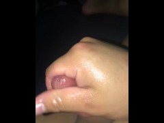 Latino teen stroking big hard cock