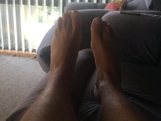 Rod in hand skinny dipping in the lake cheeky day with my feet - Manlyfoot Roadtrip - Sock sniffing