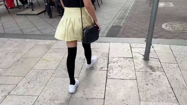 Lovense Lush control of my stepsister in public place! People catch us on the street!!!