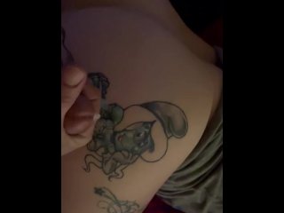 backshots, cumshot, tattoo ass, cartoon