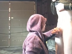 Scrawny Dicked Friend Pays For Blowjob while Heather Kane's on Her Cigarette Break