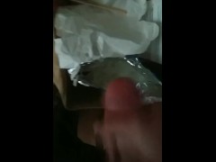 Cumming into the trash