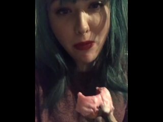 vertical video, fisting, eating, solo female