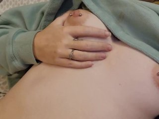 milf pierced nipples, female orgasm, solo female, amateur