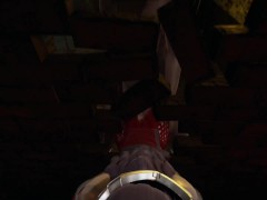 Irelia gets trapped in a wall and... eats a cock + her good anal