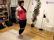 Preview 1 of Crotch rope and neck rope predicament. Girl tiptoes as thanks for 500 subscribers!