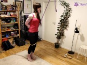 Preview 2 of Crotch rope and neck rope predicament. Girl tiptoes as thanks for 500 subscribers!