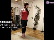 Preview 3 of Crotch rope and neck rope predicament. Girl tiptoes as thanks for 500 subscribers!