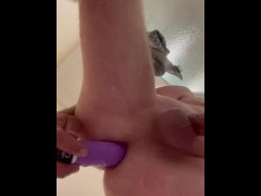 Taking big dildo in arse 