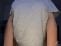 Video Sexy Girlfriend Wears Her Boyfriend’s T-Shirt And Rides His Cock!!!