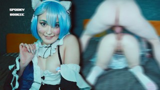 Anal Cosplay Re Zero Spooky Boogie Cat Girl Rem Seduced Subaru To Fuck Her Tight Holes