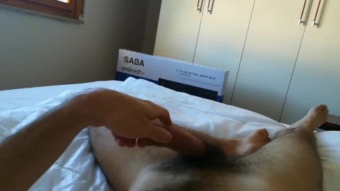 Hairy Uncut dad cum after 11 days edging