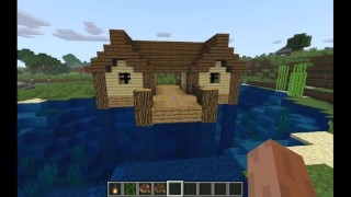 Hoe bouw je een klein (visser) huis op water in Minecraft