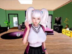 Fanora gives accidental handjob to her first dick and sees precum for the first time