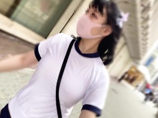 【Ｉカップ変態女子大生とうふ】ノーブラランニング渋谷で体操着ブルマでセンター街を疾走・後編💖