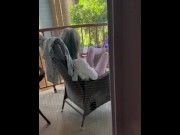 Preview 1 of Girlfriend love masturbating on balcony