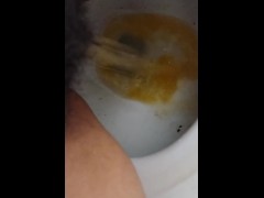 Hairy man pussy pissing