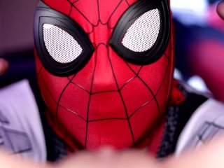 spider man, cosplay, pussy eating, creampie