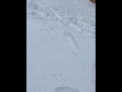 8 inches of snow and my buddies dared me to make a naked snow angel