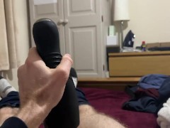 Video Intense cum session using sex toy, big cock masturbate to cumshot by straight guy