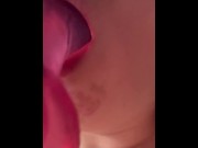 Preview 1 of Gagging and drooling on my pink dildo, then fucking my wet pussy