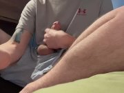 Preview 5 of big dick guy with tats self sucking deep