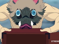 Inozuke and Nezuko having fun under the moonlight - Demon Slayer Hentai