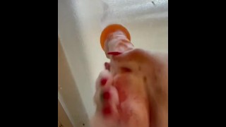soapy dildo handjob asking you to cum for me