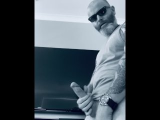 vertical video, toys, bearded men, multiple cumshots