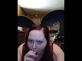 toys, blowjob, red head, solo female