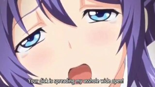 Hentai - Girl with big tits is fucked doggy style until cumming inside