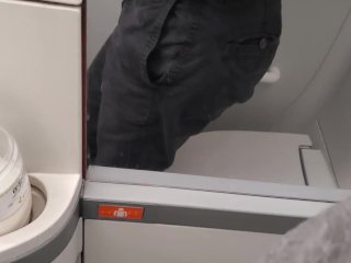 Risky airplane striptease