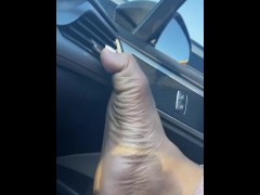 Public Flexing Foot on Dash